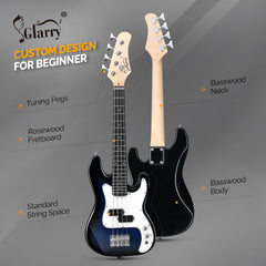 Glarry GP 36in Kid's Electric Bass Guitar - blue
