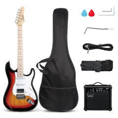 Glarry GST Sunset Electric Guitar HSS Pickups w/20W Amplifier
