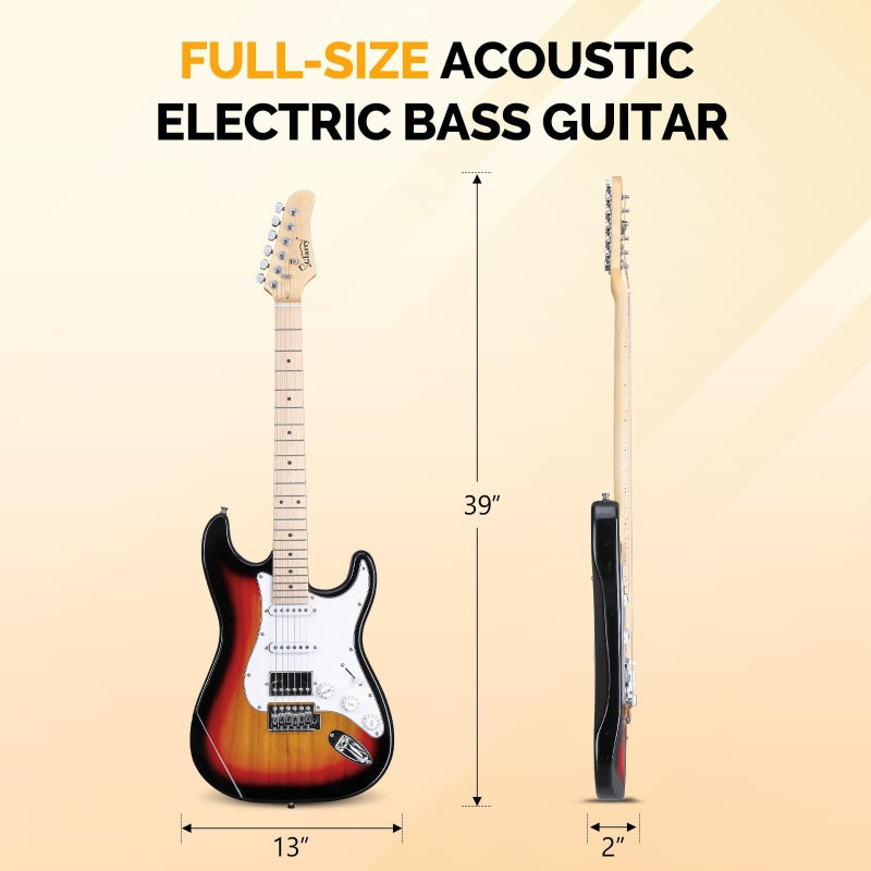 Glarry GST Sunset Electric Guitar HSS Pickups w/20W Amplifier
