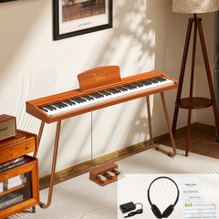 Glarry GPP-110 88 Key Full Size Semi-Weighted Standard Electric Digital Piano Natural