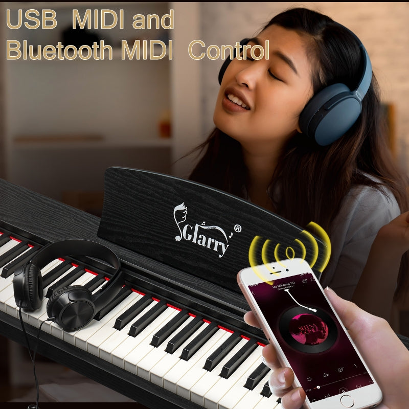 Glarry GPP-110 88 Key Full Size Semi-Weighted Standard Electric Digital Piano Black